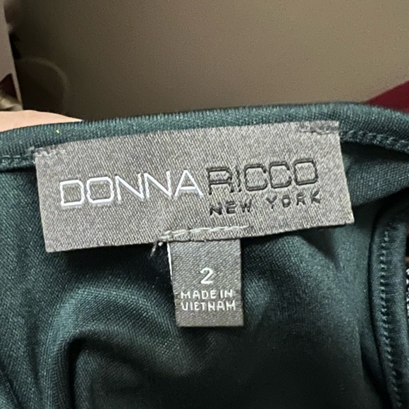 Donna Ricco Emerald Green Bodycon Lace Silhouette Sheath Dress with Slip, size 2 - Picture 4 of 6